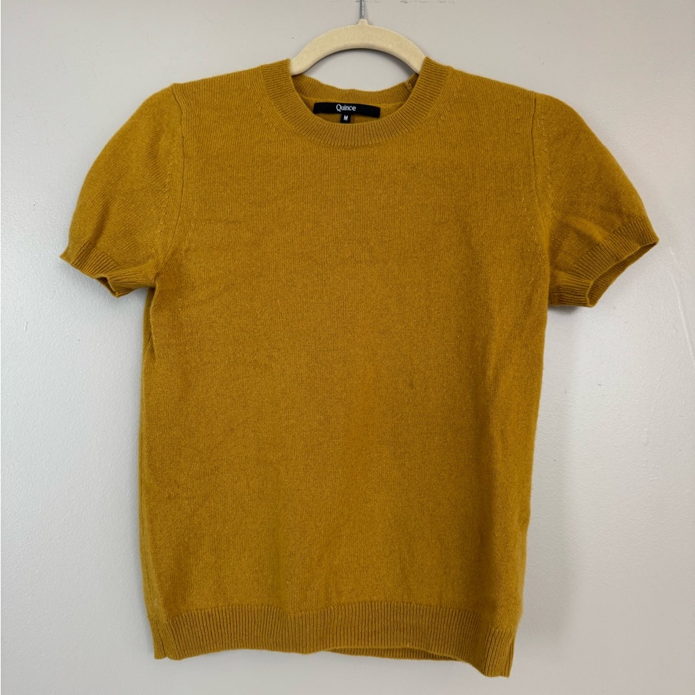 Quince Cashmere Crewneck Sweater in Mustard